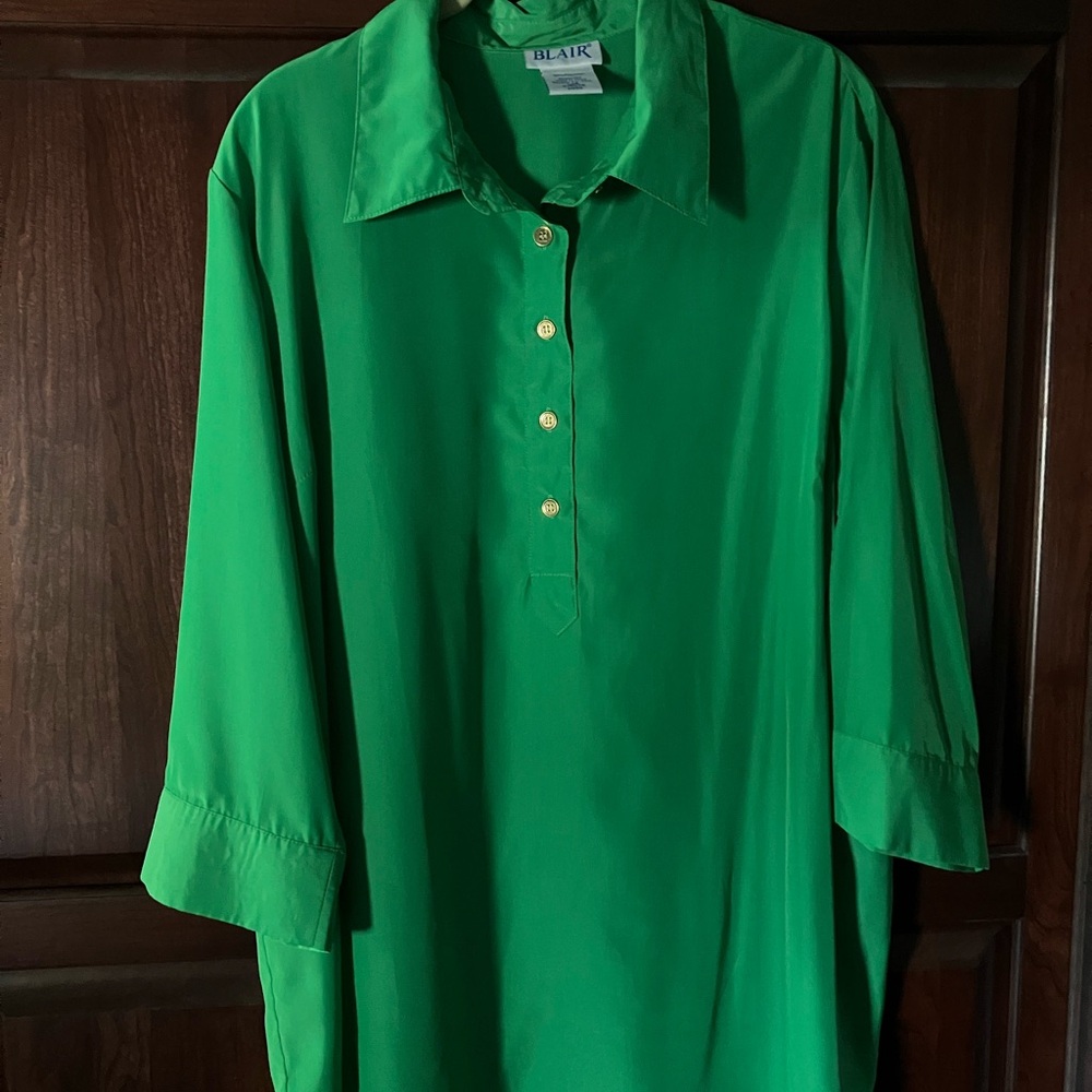 Bright green blouse